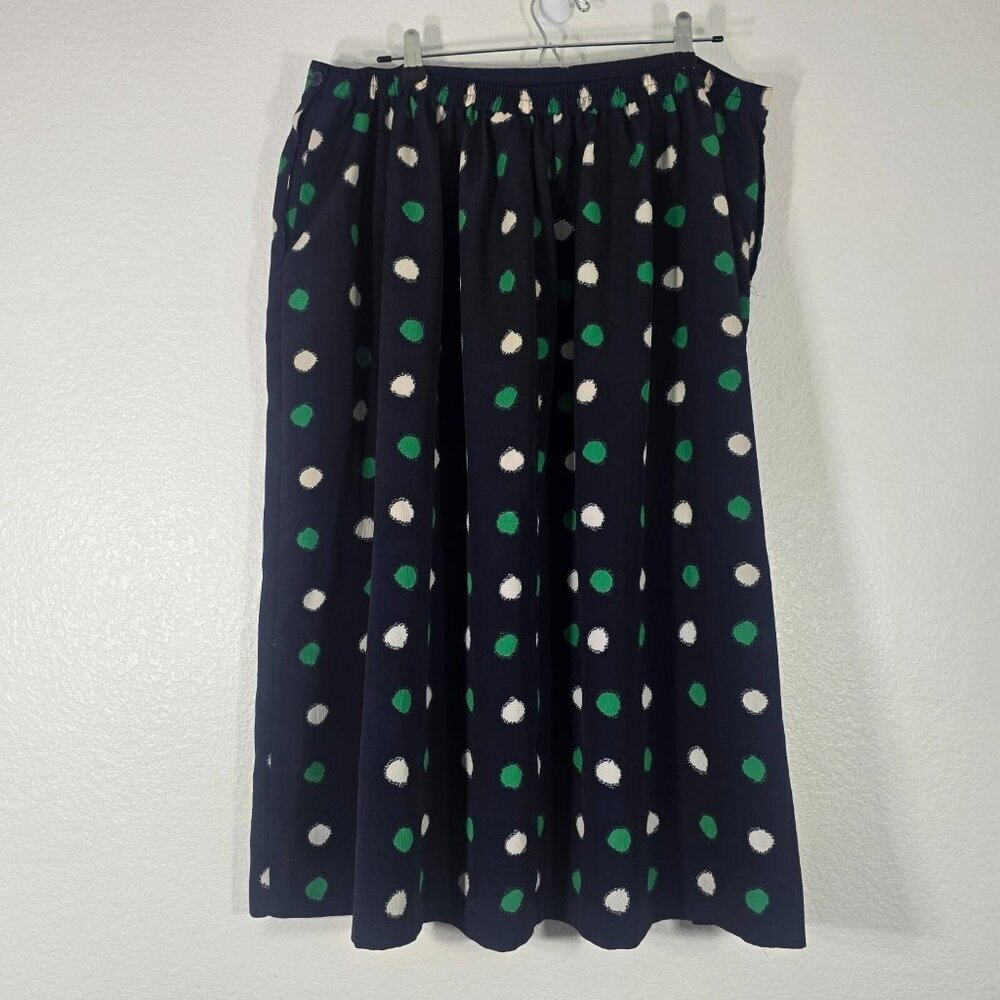 Alfred Dunner Polka Dot Skirt Women Plus Size 22W Blue Pleated A Line Whimsicore